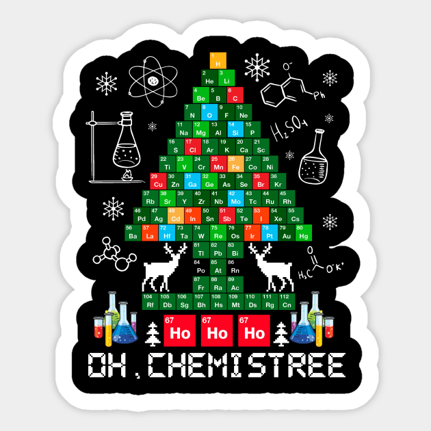 Oh Chemistree Chemist Christmas Tree Science Chemistry Xmas Sticker by Dunnhlpp